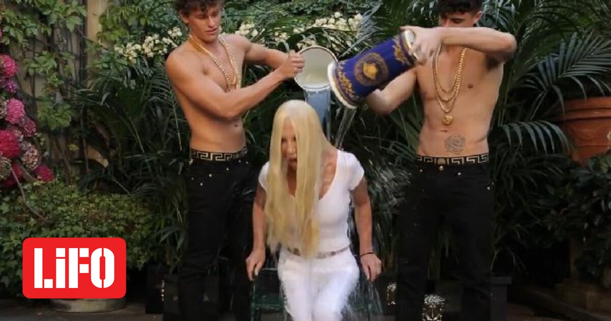 H Donatella Versace στο πιο chic έως τώρα Ιce Bucket Challenge LiFO