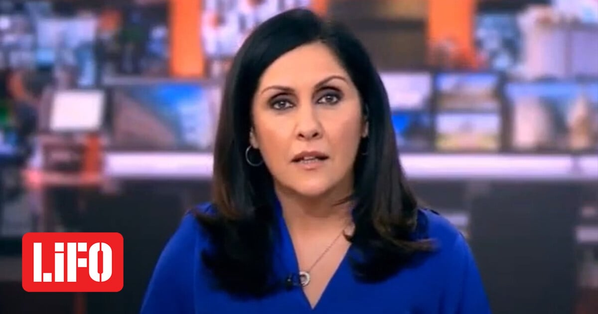 A BBC presenter raised her middle finger in the air during a news bulletin