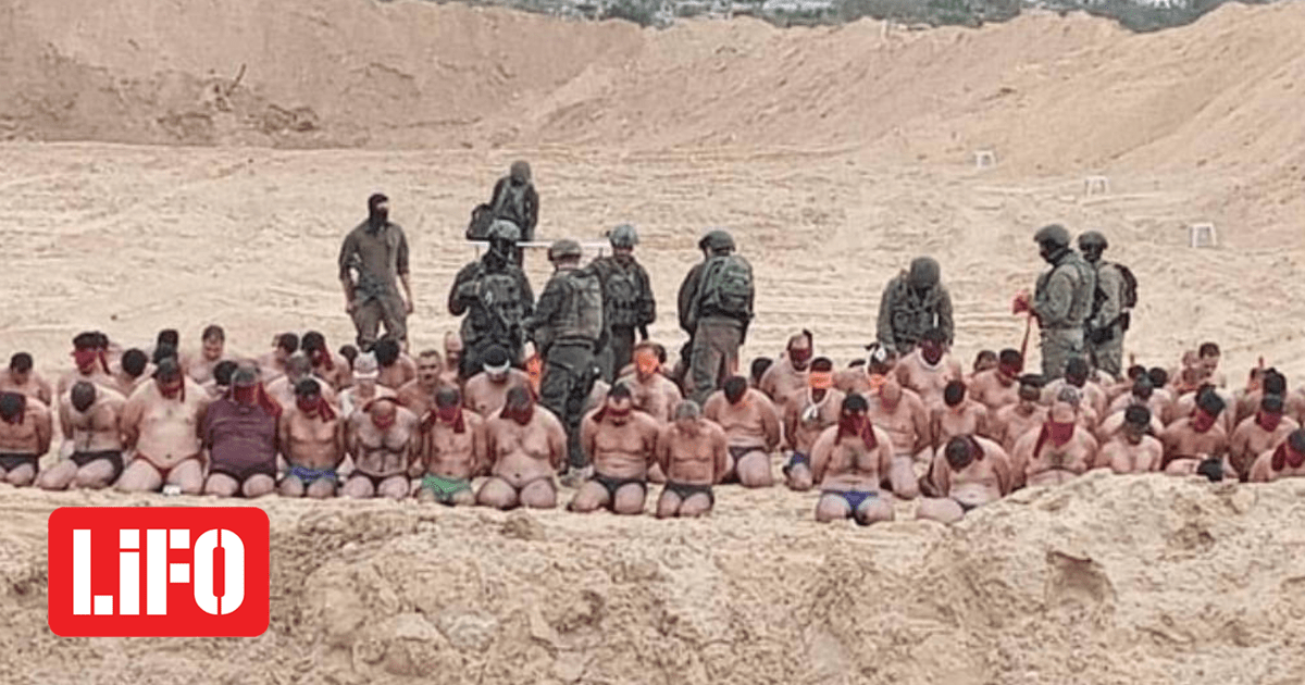 The war between Israel and Hamas: Pictures of dozens of Palestinian prisoners in underwear in Gaza