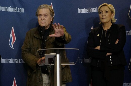 Ο πρώην συμβουλος του Τραμπ, Στιβ Μπάνον στο πλευρό της Μαριν Λεπέν