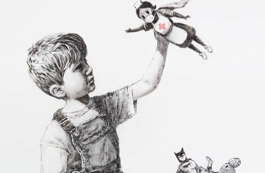 Το νέο έργο του Banksy: Ένα αγόρι επιλέγει μια νοσηλεύτρια ως τον αγαπημένο του σούπερ ήρωα