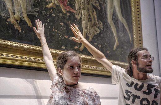 Climate activists in Italy glue themselves to Botticelli painting