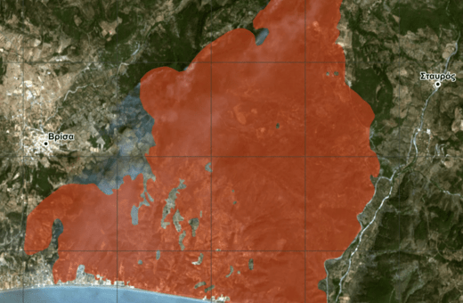 Πάνω από 25.000 στρέμματα γης έγιναν στάχτη στο δάσος της Δαδιάς - Εικόνα από δορυφόρο