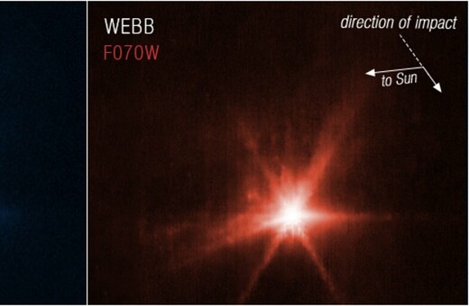 Διάστημα: Τα τηλεσκόπια Webb και Hubble φωτογράφισαν ταυτόχρονα το ίδιο πράγμα: τον “βομβαρδισμό” του αστεροειδούς Δίμορφου από το σκάφος DART