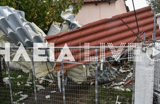 Ηλεία: Σαρωτικό πέρασμα ανεμοστρόβιλου -Ζημιές σε σπίτια, ξεριζώθηκαν σπίτια