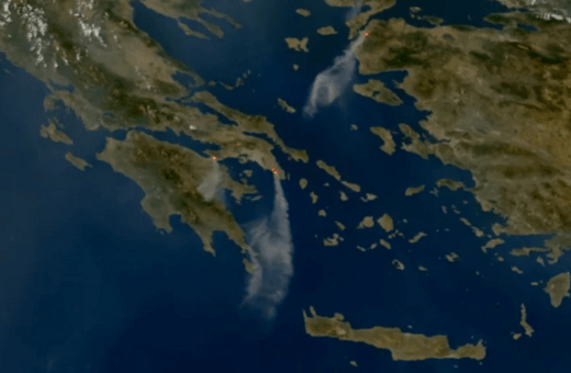 Φωτιές: Timelapse βίντεο από τα πύρινα μέτωπα- Ο καπνός έφτασε μέχρι την Κρήτη