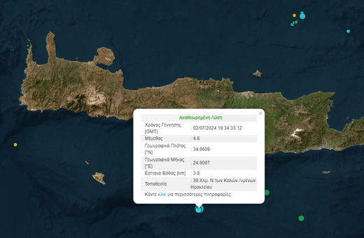 Νέος σεισμός 4,6 Ρίχτερ στην Κρήτη