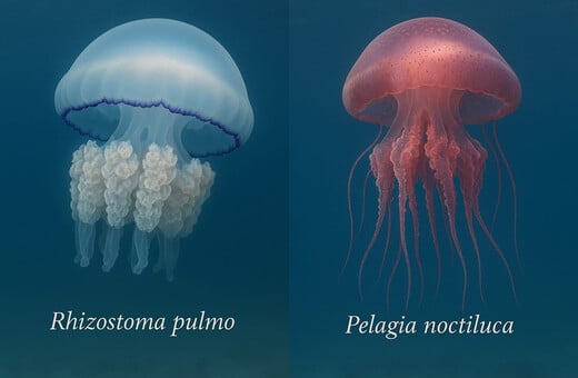 Γαλάζιες μέδουσες στις ελληνικές θάλασσες: Τι είναι, πότε εμφανίζονται και πώς τις ξεχωρίζουμε από τις μωβ