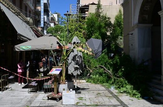 Πτώση μεγάλου δέντρου στο κέντρο της Αθήνας - Δύο τραυματίες 