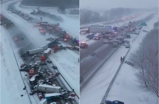 ΗΠΑ: Καραμπόλα τουλάχιστον 45 οχημάτων λόγω ισχυρού χιονιά στην Ιντιάνα