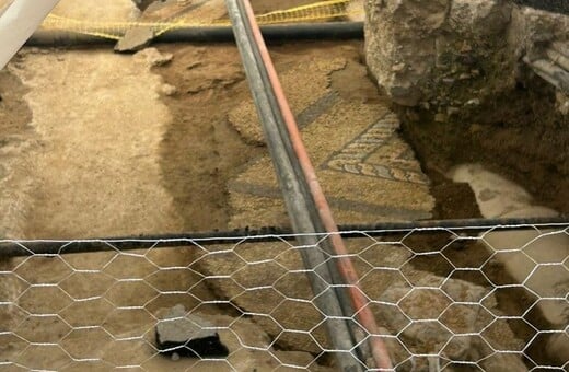 Εικόνες από το αρχαίο ψηφιδωτό που ανακαλύφθηκε στην Ευριπίδου