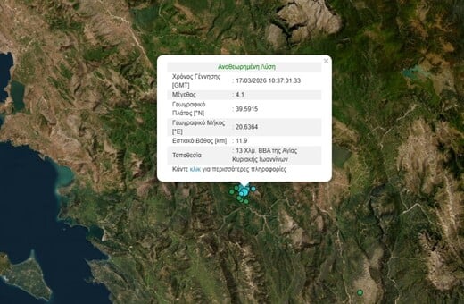 ΣΕΙΣΜΟΣ ΤΩΡΑ ΙΩΑΝΝΙΝΑ