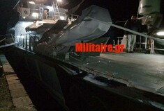 Νέες φωτογραφίες από τις ζημιές που προκλήθηκαν στο «Γαύδος» από το τουρκικό πλοίο