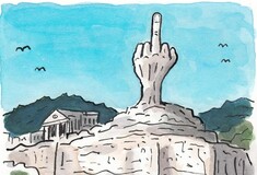 Ο Guardian σχολιάζει με σκίτσο το υψωμένο δάχτυλο του Βαρουφάκη