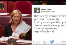 Δεν άρεσε σε όλους η εικόνα της Larissa Waters να θηλάζει το μωρό της στα έδρανα της Γερουσίας