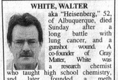 Νεκρολογία για τον Walter White σε εφημερίδα του Αλμπουκέρκι!