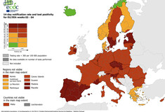 Χάρτης ECDC: Παραμένει «πορτοκαλί» το μεγαλύτερο μέρος της Ελλάδας