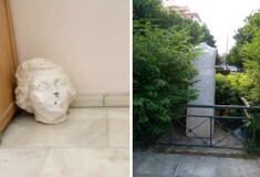 Άγνωστοι βανδάλισαν την προτομή της Λέλας Καραγιάννη στα Εξάρχεια