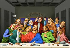 Holy Selfie: Σατιρικά Illustrations με θρησκευτικές φιγούρες που βγάζουν Selfies