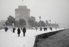 35 φωτογραφίες από τη Θεσσαλονίκη στα λευκά - Το χιόνι κάλυψε τον Λευκό Πύργο και τη Νέα Παραλία