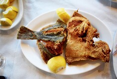 Λίγο πιο έξω από τη Θεσσαλονίκη, η Ελένη Ψυχούλη έφαγε ολόφρεσκο ψάρι μέσα στον κάμπο