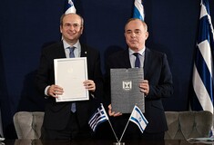 Ενεργειακή συνεργασία Ελλάδας - Ισραήλ: Υπεγράφη κοινή διακήρυξη μεταξύ Κωστή Χατζηδάκη και Yuval Steinitz