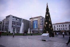 Ένα χριστουγεννιάτικο δέντρο στην πλατεία Ομονοίας