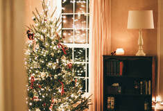 Χριστουγεννιάτικο δέντρο γεμάτο λαμπάκια