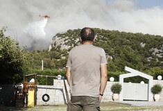 Φωτιά στην Πάρνηθα: Μάχη για να μην περάσει στον εθνικό δρυμό- Κοντά σε σπίτια οι φλόγες