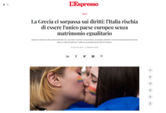 Γάμος ομόφυλων ζευγαριών: «H Ελλάδα είναι πιο μπροστά από εμάς», λέει Ιταλικό περιοδικό
