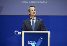 Ο πρωθυπουργός Κυριάκος Μητσοτάκης στην ομιλία του στο ΕΛΚ