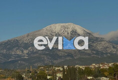 Εύβοια: Έπεσαν τα πρώτα χιόνια - Η Δίρφυς «ντύθηκε» στα λευκά