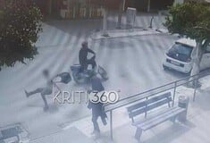 Τροχαίο στα Χανιά: Η στιγμή που μηχανάκι παρασέρνει 13χρονο αγόρι και το εγκαταλείπει 