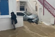Κακοκαιρία στις Κυκλάδες: Ήχησε το 112 και στη Μύκονο - Σε πλήρη εξέλιξη τα έντονα φαινόμενα
