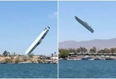 Ταχύπλοο σκάφος αναποδογύρισε στον αέρα