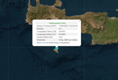 Σεισμός 4,2 Ρίχτερ βόρεια της Γαύδου