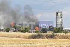 Φωτιά τώρα σε εργοστάσιο ξυλείας στις Σέρρες