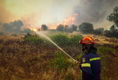 Φωτιά στη Δροσοπηγή: Επιχειρούν πέντε εναέρια