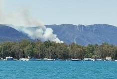 Μεγάλη φωτιά τώρα στην Τροιζηνία - Πνέουν ισχυροί άνεμοι