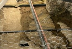 Εικόνες από το αρχαίο ψηφιδωτό που ανακαλύφθηκε στην Ευριπίδου