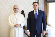 ΠΑΠΑΣ ΛΕΩΝ ΜΑΡΚΟ ΡΟΥΜΠΙΟ ΣΥΝΑΝΤΗΣΗ ΒΑΤΙΚΑΝΟ ΝΤΟΝΑΛΝΤ ΤΡΑΜΠ
