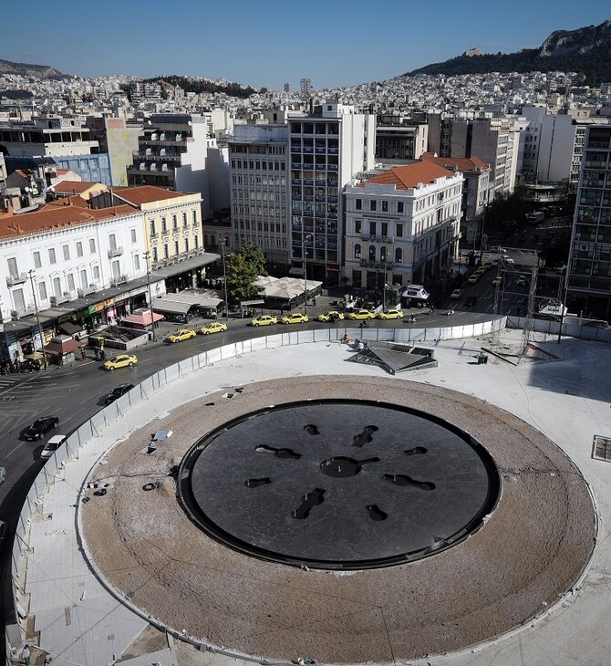 Η Ομόνοια από ψηλά - Πλάνα από την όψη της νέας πλατείας