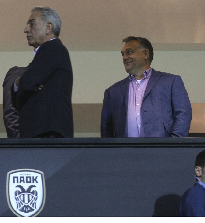 Ο ακροδεξιός πρωθυπουργός της Ουγγαρίας Όρμπαν στο γήπεδο της Τούμπας (φωτογραφίες)