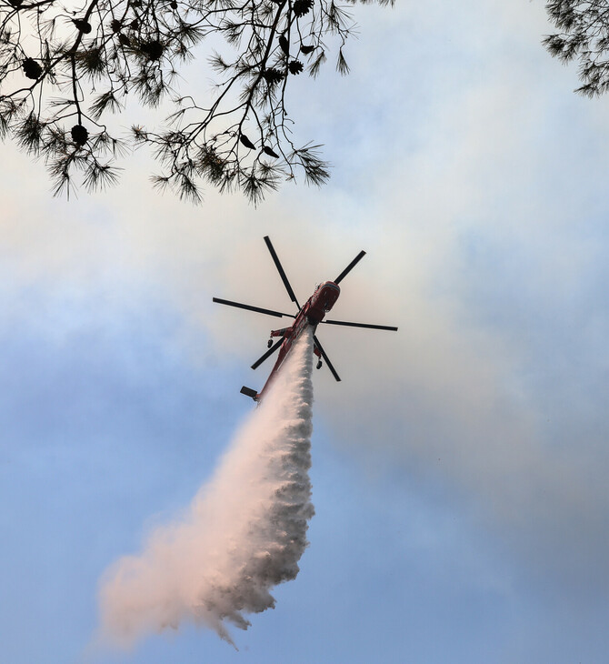 Οριοθετήθηκε η φωτιά στην Κάρυστο- Ισχυροί άνεμοι πνέουν στην περιοχή