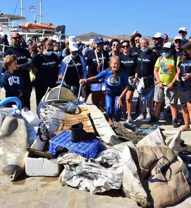Πάνω από ένας τόνος απορρίμματα αφαιρέθηκε από τον βυθό της Δήλου
