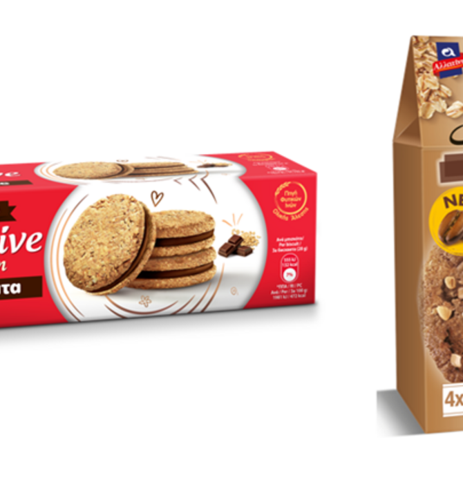 Digestive με βρώμη & γέμιση σοκολάτα και Soft Kings βρώμης Coffee & Chocolate