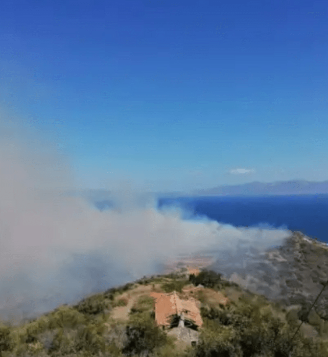 Φωτιά στα Κύθηρα- Ισχυρές επίγειες και εναέριες δυνάμεις, άνεμοι έως 8 μποφόρ στην περιοχή