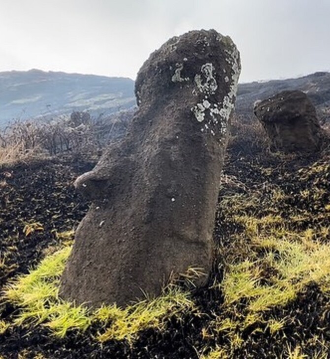 Νησί του Πάσχα: Ανυπολόγιστη ζημιά στα αγάλματα Μοάι από πυρκαγιά