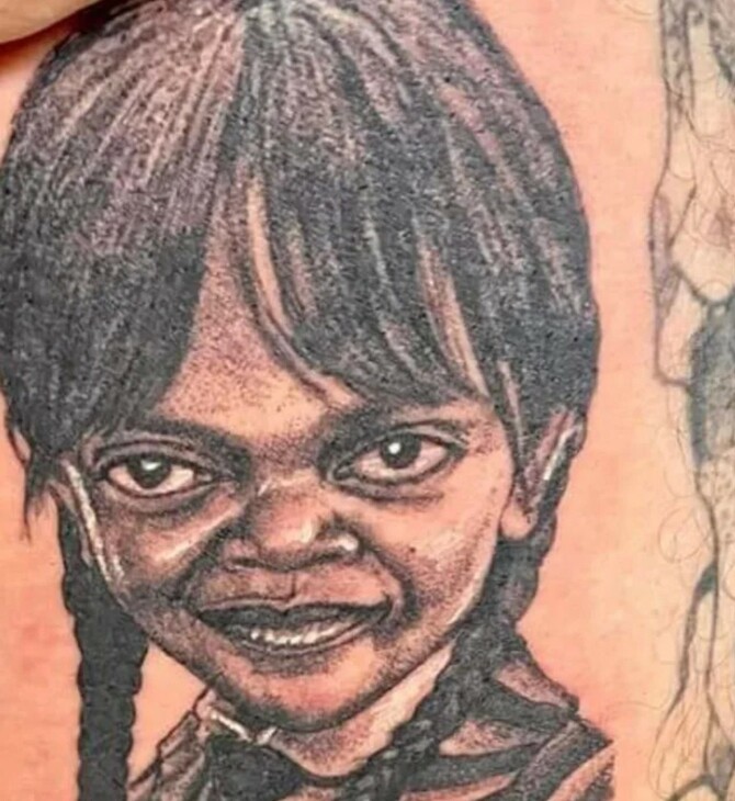 Το πιο αποτυχημένο τατουάζ με την «Wednesday»- Πιο πολύ θυμίζει στον ηθοποιό Samuel L. Jackson