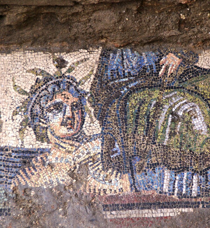 Λεπτομέρεια ψηφιδωτού Έβρος και Πόλις